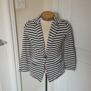 HOST PICK Old Navy Ladies Knit Stripped Blazer Small Black & White
